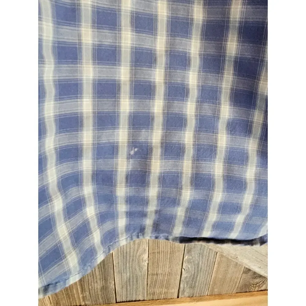 The North Face size L large blue plaid long sleeve performance button up casual^